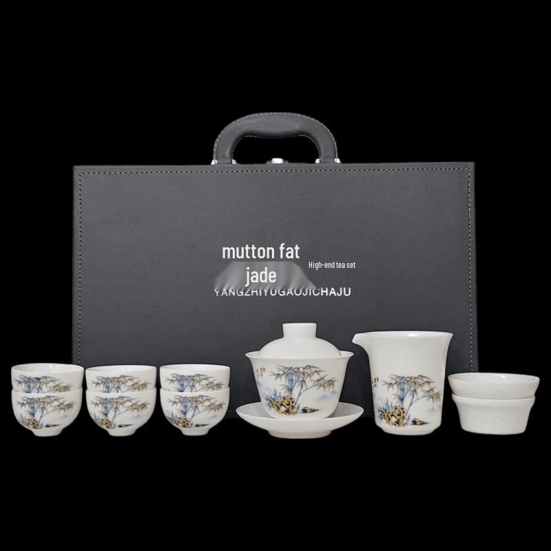 Chinese Ceramic Kung Fu Tea Set Gift Box