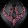 Exquisite Jewelry Set Inlay Rhinestone Clavicle Chain Elegant Necklace Earring Set  Festival Gifts