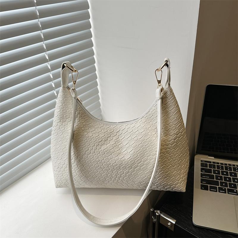 

Popular fashion daily commute summer new versatile portable large capacity simple shoulder messenger tote bag білий