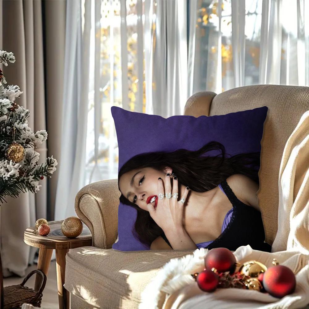 O-Olivia Singer R-Rodrigo Pillow Case Square Pillow Bedroom Sofa Leisure Comfort Cushion Car Living Room Home Decoration 40X40