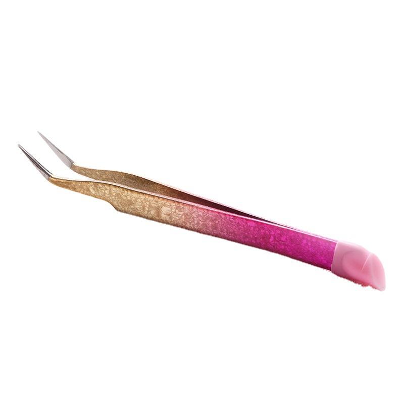 Double Ended Silicone Nail Art Tweezers with Pressing Head Nail Stickers Rhinestones Pick Up Clip Eyelash Extension Makeup Tools
