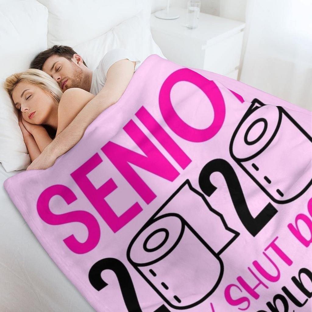 Funny Senior Year Class of 2020 Quarantine Toilet Paper High School Graduation Throw Blanket Sofa Bed Plaid On the Sofa Blankets