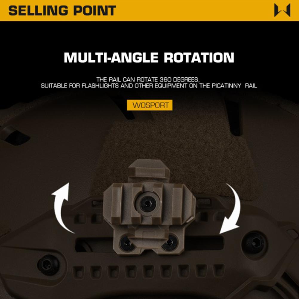 Helm-Seitenschienen-Adapter, verstellbar, 360 Grad drehbar, Nylon, Helm-Schiene, Taschenlampenhalterung für MLOK