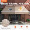 Manual Retractable Awning, 8 X 7 Ft Outdoor Patio Awning Retractable Sun Shade, Water-Resistant Polyester Patio Door Window Awning Sunshade Shelter