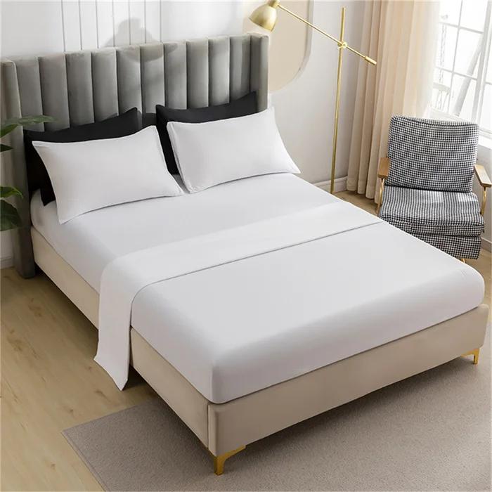 2 People Luxury Double Mattress Protector Soft Comfortable Breathable Solid Color Fitted Bedding Cover No Pillowcases Included