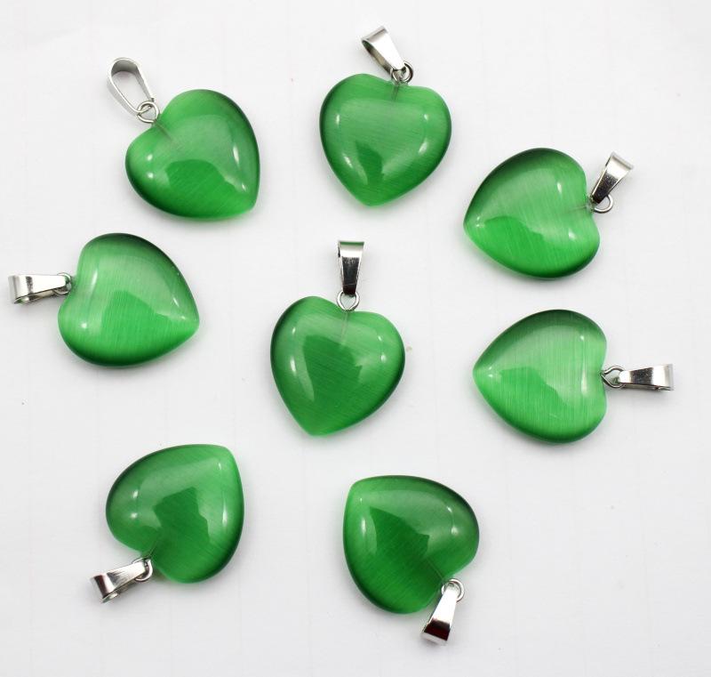 20MM Herzförmiger Naturstein Anhänger: Achat, Rosenquarz, Aquamarin, Pfirsichherz Schmuck