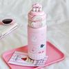 Cute Cartoon Kids Insulated Water Bottle With Double Drinking Straws For School And Travel