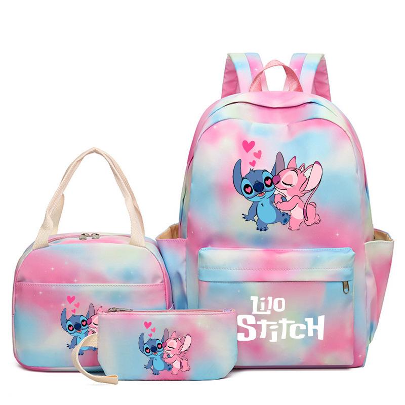 Cartoon Animation Schoolbag Large Capacity Primary And Secondary School Students Backpack Meal Bag Pencil Bag Three-Piece Set