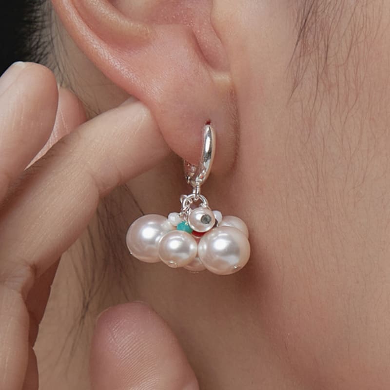 

dmoment (925Silver) Grace Pop pearl Earring White