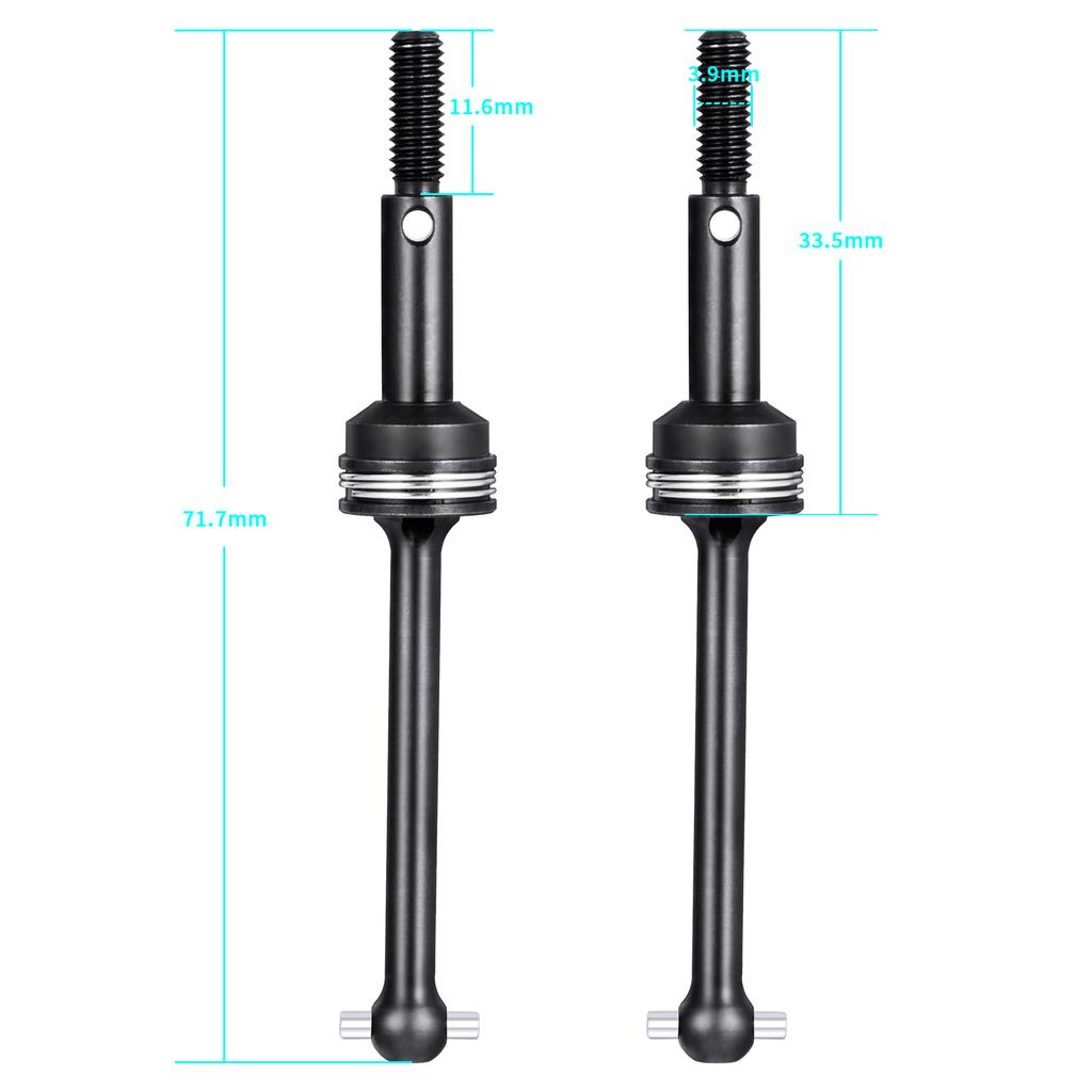 YEAHRUN 2PCS Steel CVD Drive Shaft Front Rear Universal for Tamiya TT02 TT01 TC01 1/10 RC Model Drift Car Upgrade Parts