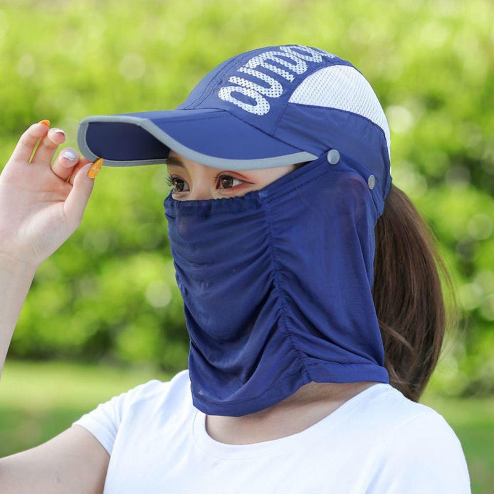 Neck Cover Sun Protection Hat Sun Hat Face Cover Cap Adjustable Wide Brim Baseball Cap  Women