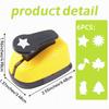 6 Paper Cutter Single Hole Craft Puncher 16mm Kids Set Kit Leaf Tree Star Shapes Paper Crafts Cardmaking Scrapbooking