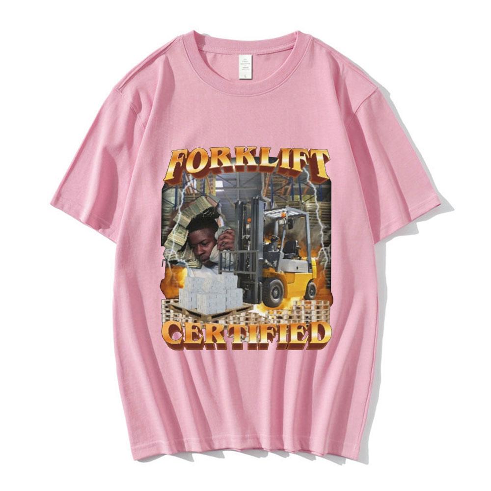 Funny Forklift Certified Operator Grafické tričko Pánská móda Vintage Trička s krátkým rukávem Bavlna Neformální Trička nadměrné velikosti