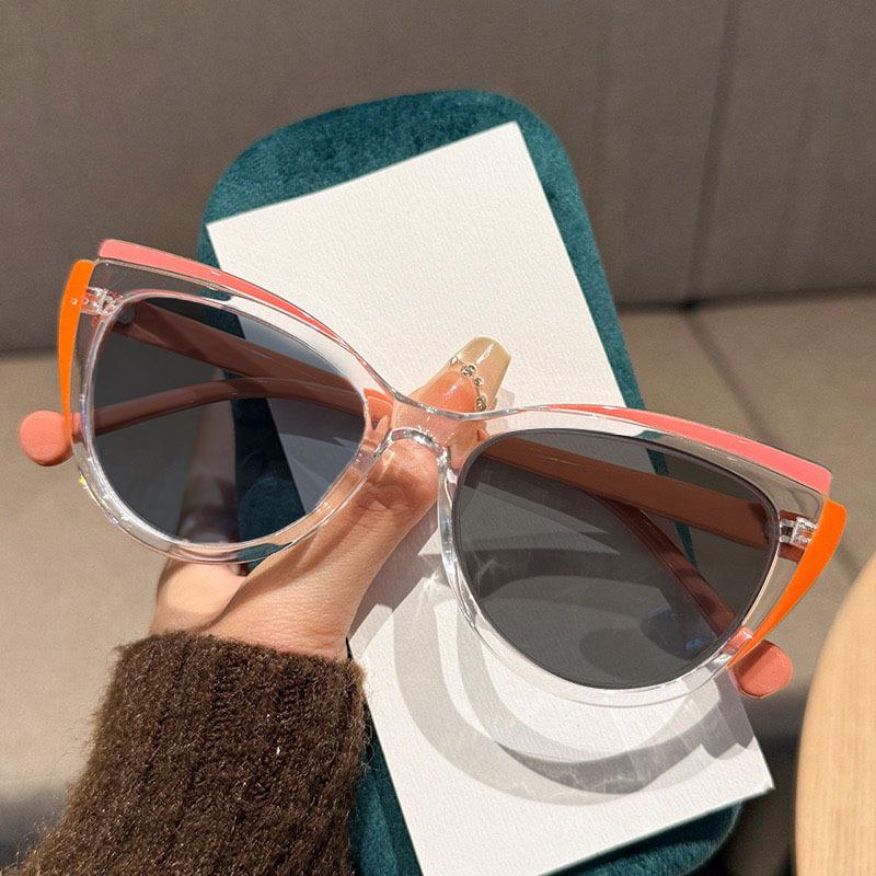 New Fashion Cat-Eye Gray Lenses Presbyopia Glasses for Women Classic Trendy Premium UV-Protective Eyewear with Plus Diopters 0 To +4.0