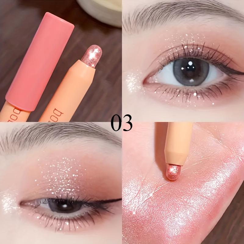 Multicolor Eyeshadow Highlighter Stick Waterproof Smudge-Proof Pearlescent Glitter Finish Eyeshadow Pen Perfect for Eye Makeup and Contouring