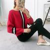 2022 neue Herbst Winter Frauen Pullover Pullover Streifen Kontrast Farbe Fledermaus Ärmel Strick Jumper Lose Kurze Tops Outwear Pull Femm