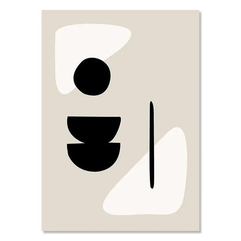 Bohemia Line Poster, Geometric Leaf, Rainbow Decoration, Abstract Painting, Canvas Painting, Picture for Living Room Decor