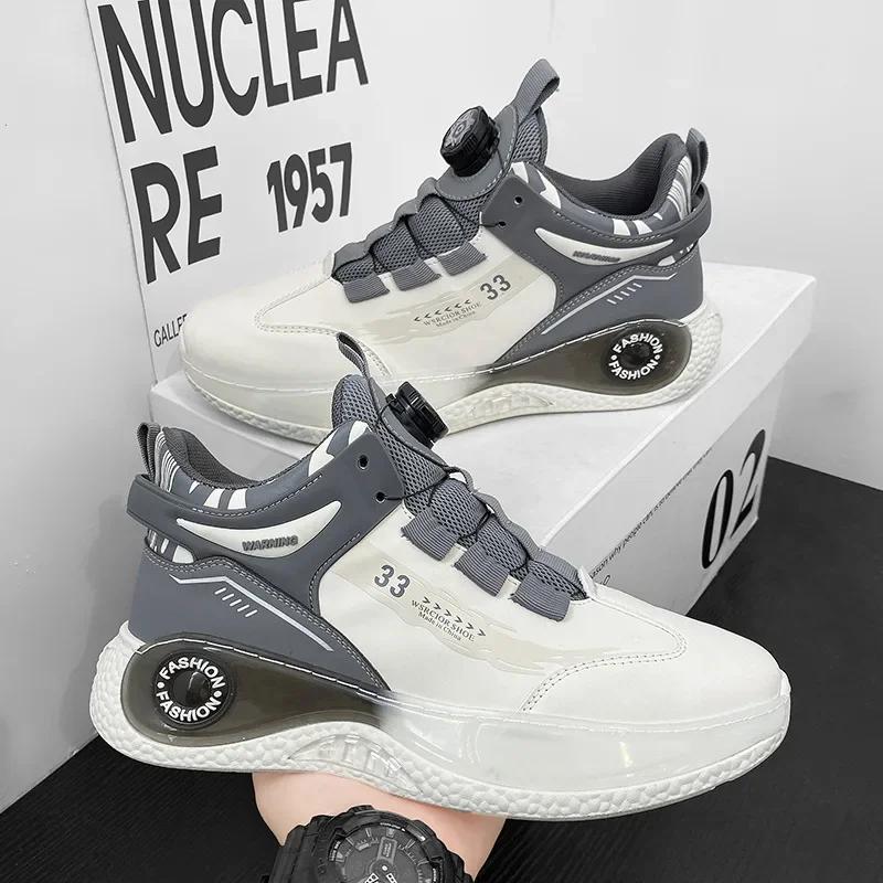 

Мужские непромокаемые кроссовки из искусственной кожи, повседневная спортивная обувь, мужская легкая дышащая нескользящая теннисная обувь на плоской подошве, Zapatillas Hombre 39 бежевый