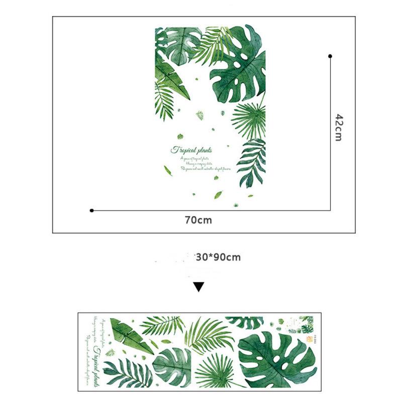 Tropical Leaves Plant Wall Stickers Decal Decor Art Mural for Living Room Bedroom