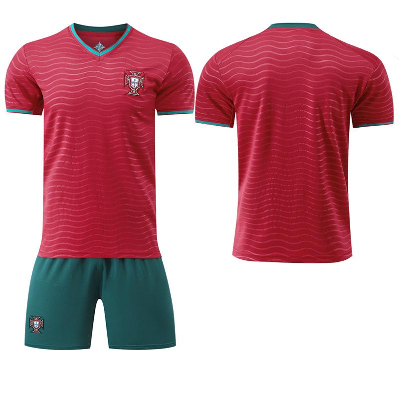 2026 Portugal football jersey No. 7 C Ronaldo jersey set Special edition red Ronaldo football jersey 16#