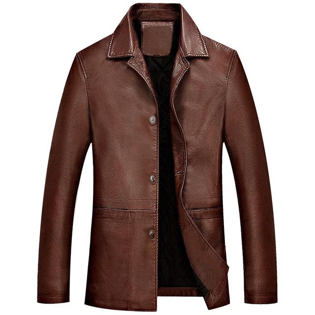 

Men S Winter Leather Jacket Soft Thick Warm Pu Leather Jacket Male Business Casual Coats Man XXXXL