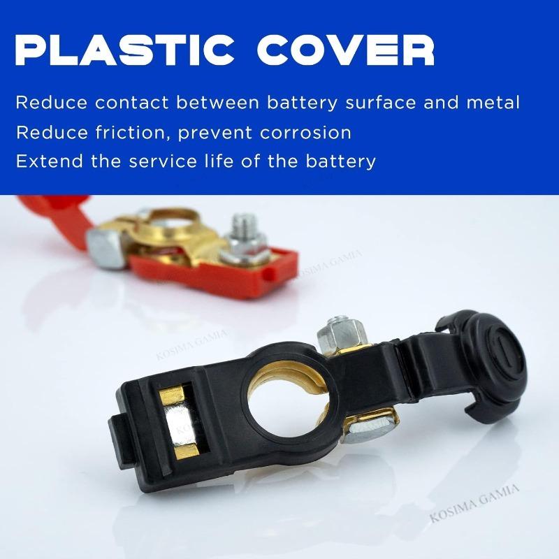1 Pair Universal Car Battery Terminals Cable Terminal Clamps Connectors Positive and Negative Red and Black Battery Connector