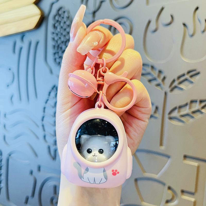 Cute Bear Backpack Night Light Keychain - Luminous Bag Pendant & Claw Machine Gift розовый