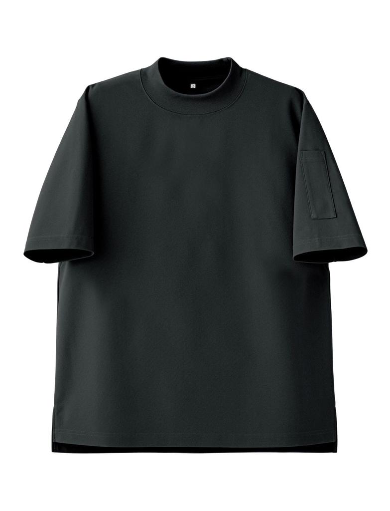 Seven Uniform CU1962-9 Black Small Mock Neck Short Sleeve T-Shirt