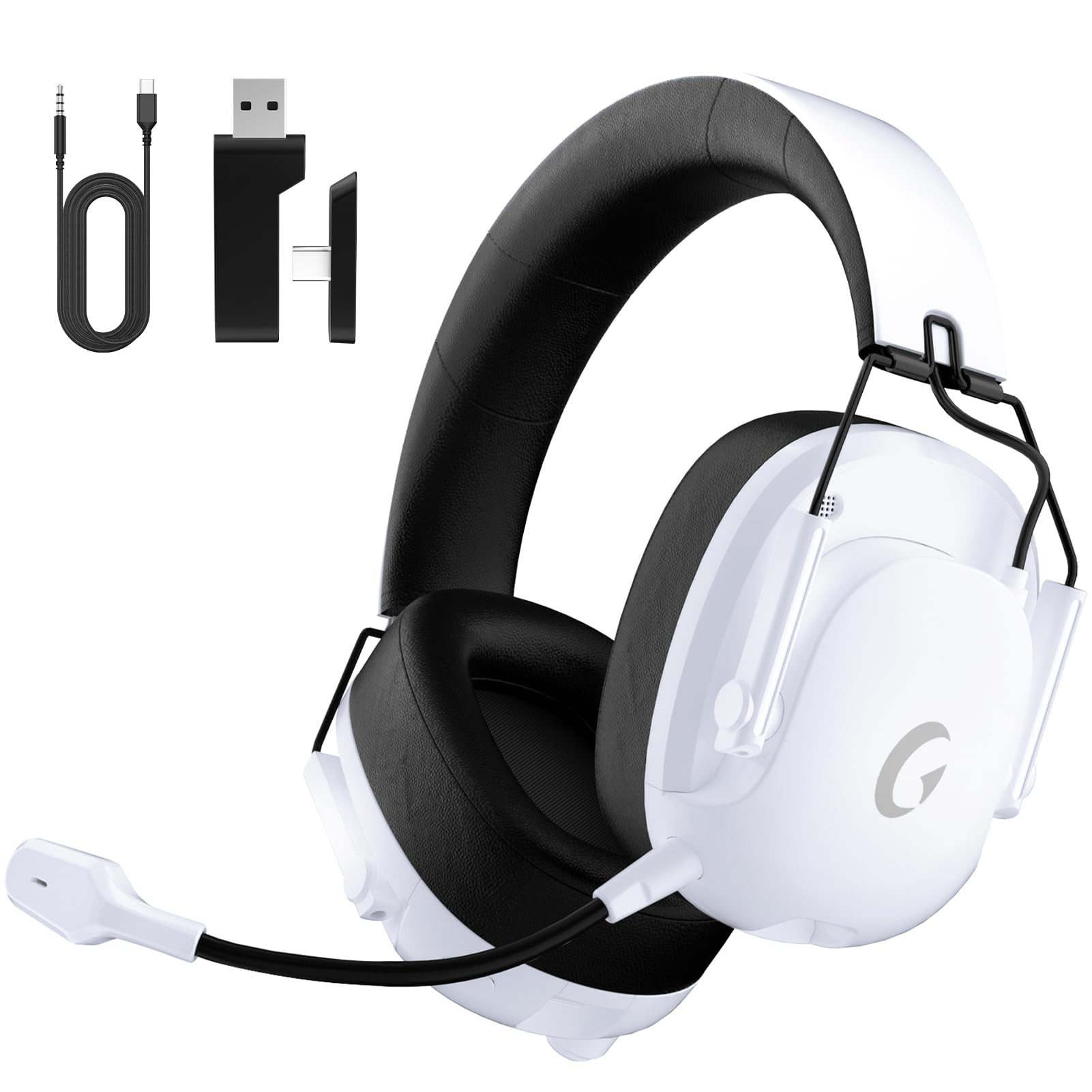 

Игровая гарнитура Подключение USB Беспроводная игровая гарнитура Совместима с Идеально подходит для и RPG, таких как Fortnite и Genshin Impact Гарнитура PS5 с 50-мм Низким белый