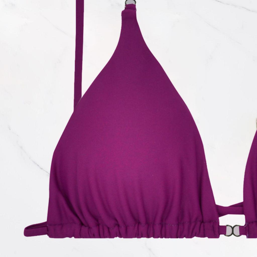 European & American Style 2025 Nylon Solid Color Split Bikini for Women