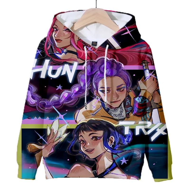 

Women s KPop Demon Hunters Hoodie Autumn Winter Warm Pullover Featuring Adorable Cartoon Character Stylish Casual Sweatshirt 6XL