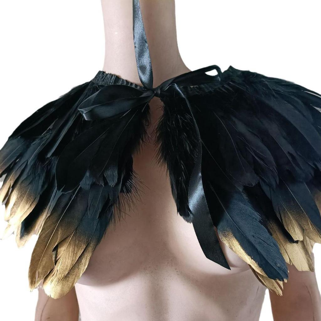 Double-Layer Goose Feather Shawl: Party Vest & Cowl
