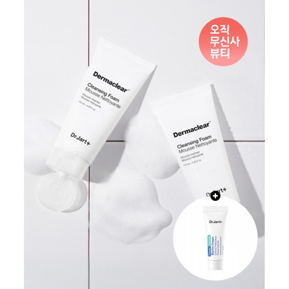 Dr.jart 2pack Derma Clear Cleansing Foam 120ml + Power Derma Barrier Cream 7ml 1 Free NONE