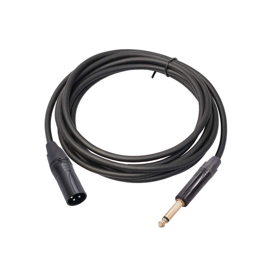 6.35mm Audio Cable TRS Stereo Male to XLR Male Balanced Interconnect Cord Patch Cable Zinc Alloy Shell for Mixer