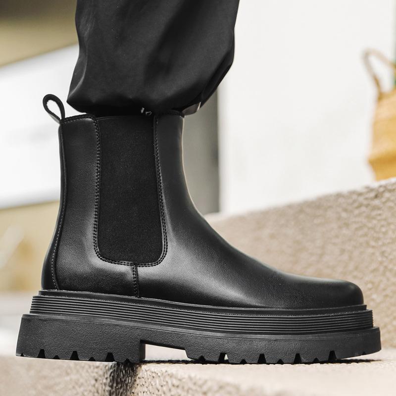 

Новые осенние и зимние ботинки Martin средней высоты, мужские нескользящие и износостойкие повседневные высокие облегающие универсальные рабочие ботинки 56732-J 38 чёрный