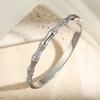 Htpwe Stainless Steel Bone Diamond Bamboo Bracelet Women 18k Gold Couple Holiday Gift Non-fading Bracelet Party Daily Zircon