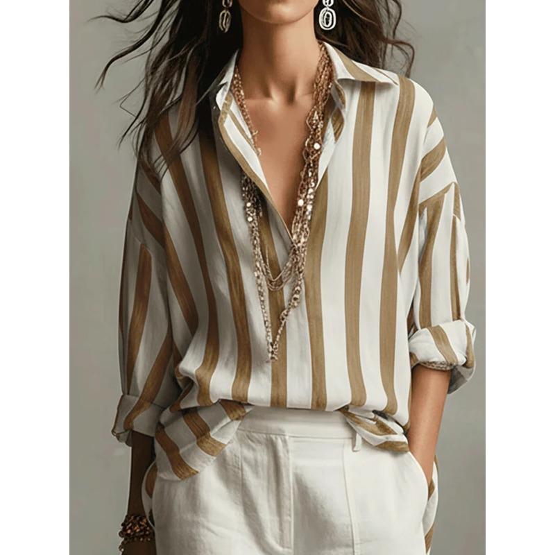 JPNTKY Women's Fashion Casual POLO Neck Long Sleeve Blouses & Shirts
