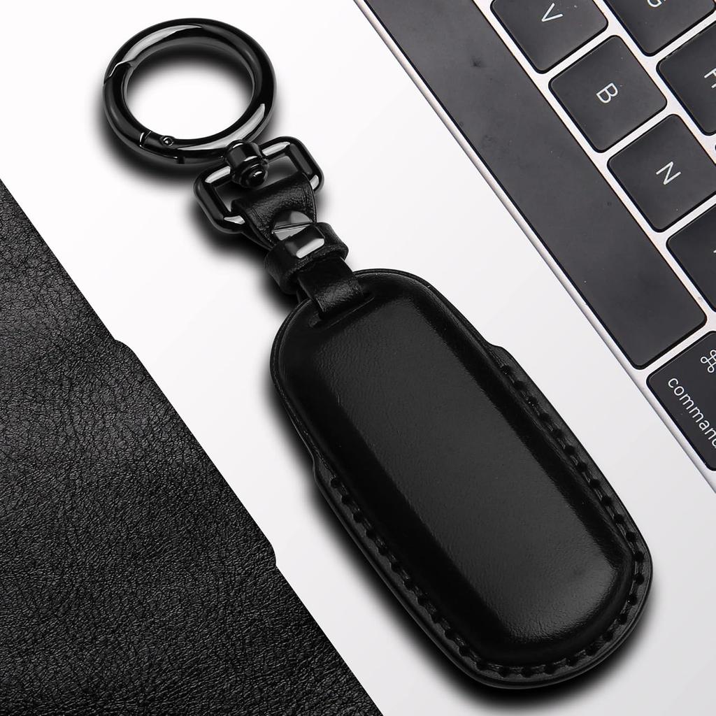 Tukellen for Mazda Leather Key Fob Cover with Keychain Compatible with Mazda 3 6 8 Miata MX-5 CX-3 CX-5 CX-7 CX-9 4-Buttons Smart Remote, Leather
