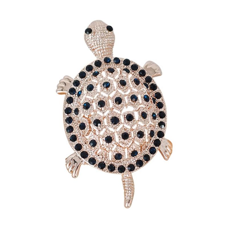 

Чарівна брошка-черепаха з прозорими сплавовими елементами корпусу Портативний аксесуар для прикраси куртки, сумки