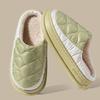 Autumn and winter down men's cotton slippers indoor home waterproof and slip-resistant couple plush cotton drag men's winter