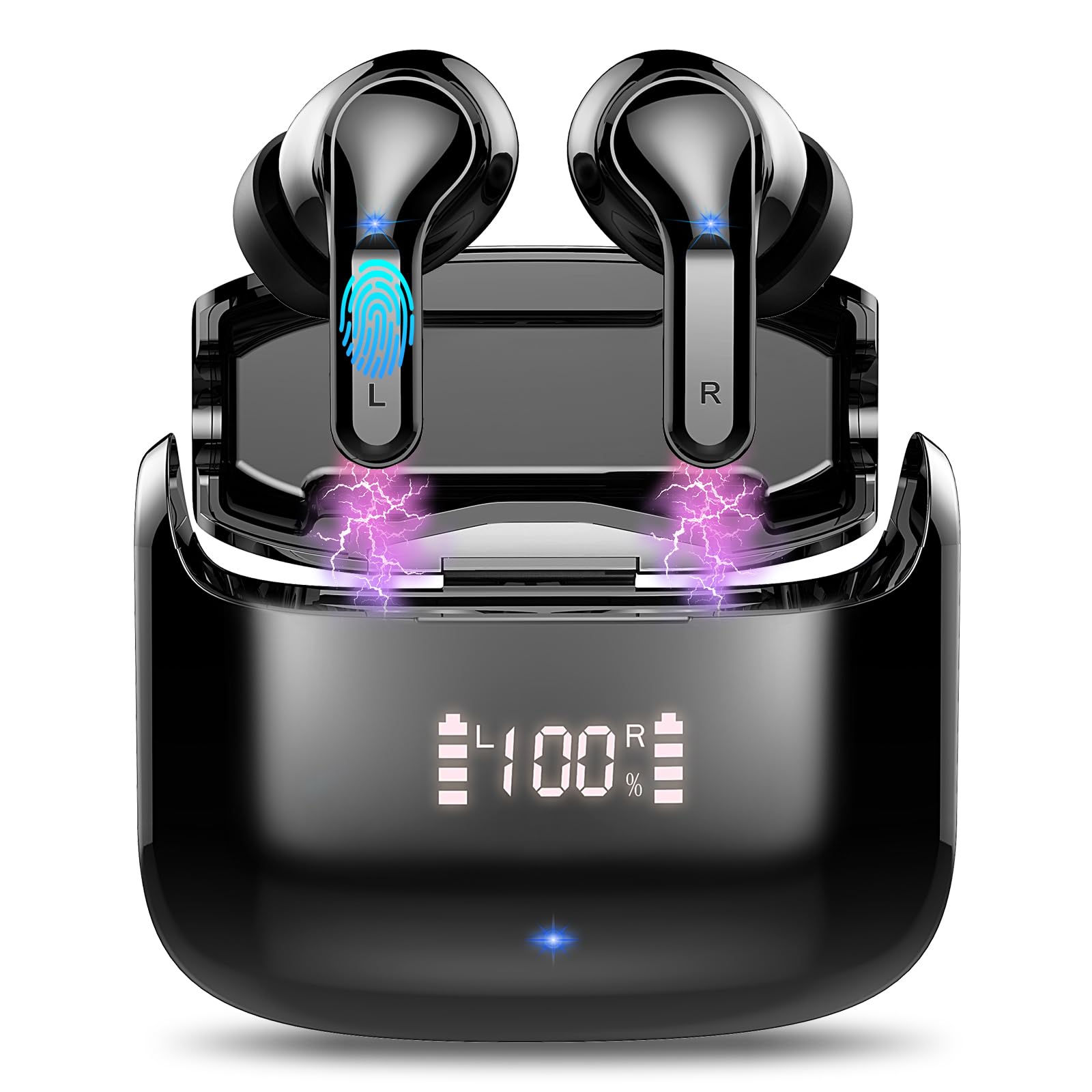 

Bluetooth Wireless Earbuds ENC Noise Bluetooth Automatic Instant IPX7 Up to 40 Hours of HIFI Sound Touch LED Fast with Compatible with Web and Music