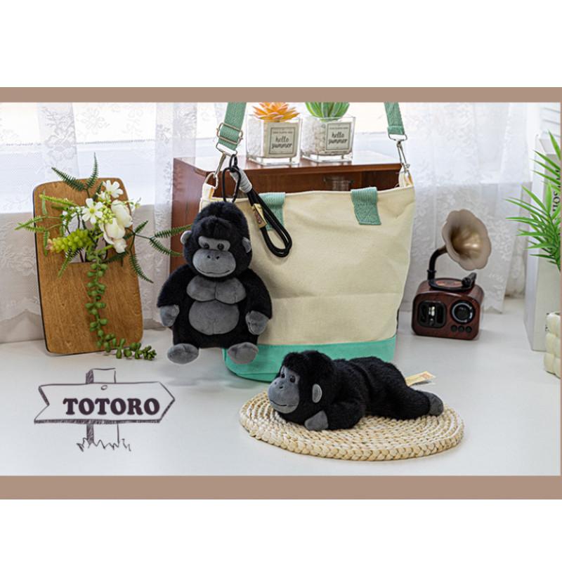 Cartoon Cute Lying Posture Black Gorilla Plush Toy Pendant For Bag Decoration