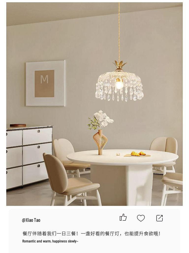 Vintage French Crystal Pendant Light for Entrance, Hallway, Balcony, Bedside, and Bar