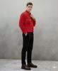 Red Men's Suede Handmade Lambskin Leather Jacket Fit Biker Stylish Motorcycle