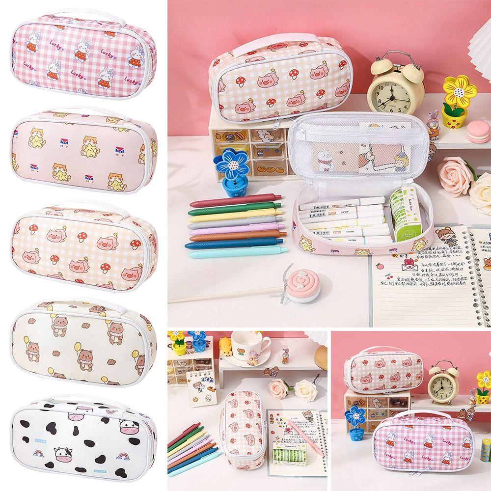 

Многофункциональная сумка для канцелярских принадлежностей, портативный студенческий пенал с героями мультфильмов, большая вместительная сумка-карандаш