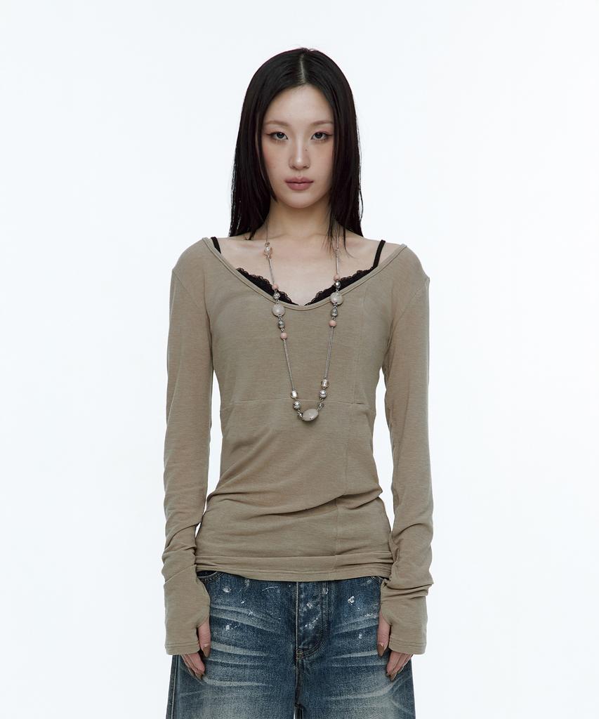 ROUGHNECK Crossline Slim Top Khaki Brown