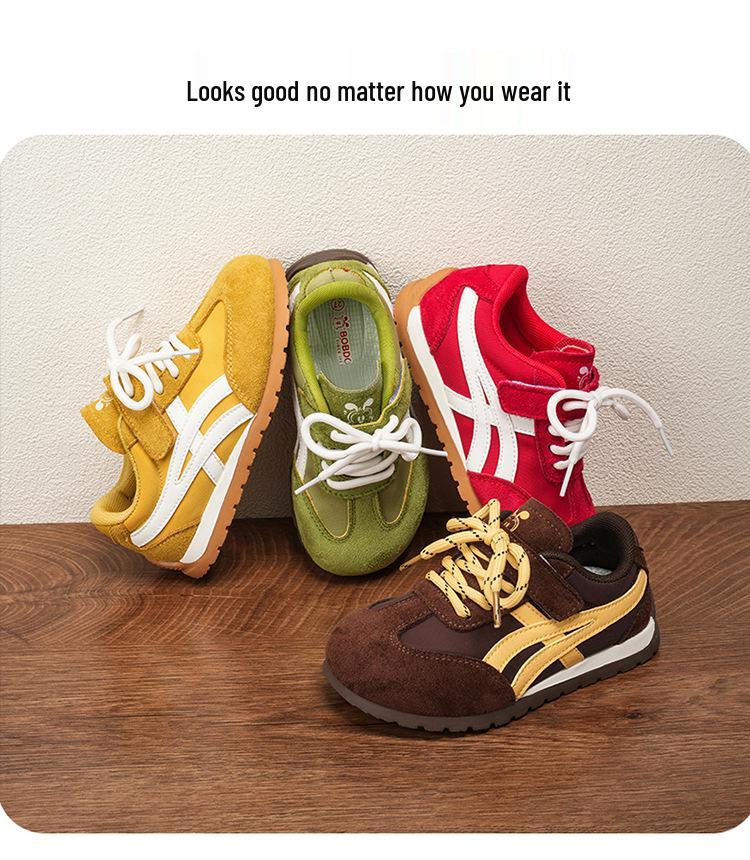 Babudou Boys' Leather Sports Shoes - 2026 Autumn Collection
