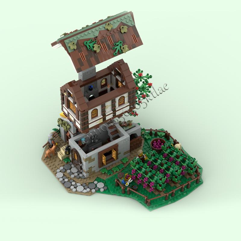 New 1681 Parts Customized MOC Medieval Castle vineyard Model Building DIY Blocks Bricks Assembly Toys Educational Holiday Gifts