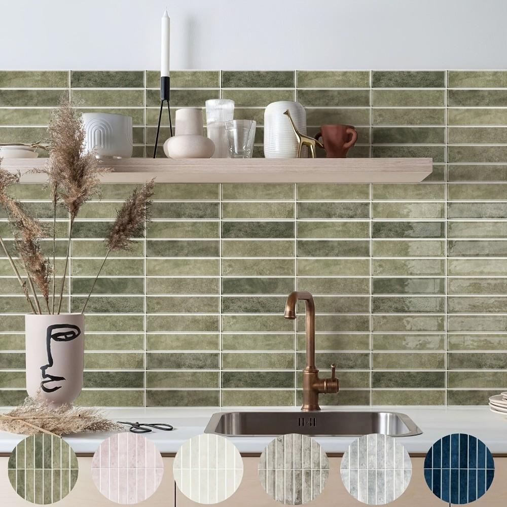 12PCS 2D Print Wall Decal Self Adhesive Cover Sheet Multi Pattern Tile Sticker  Cabinet Refit