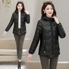 Damenjacke für Herbst und Winter, einfarbig, mit Kapuze, schmale Passform, dick, warm, kurz